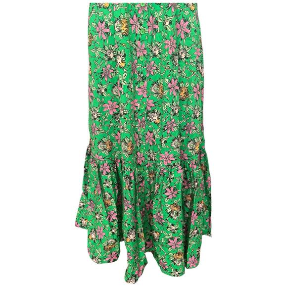 DEREK LAM 10 CROSBY Greta Floral Flutter Sleeve Midi Dress In Green Size 4 - Picture 4 of 14